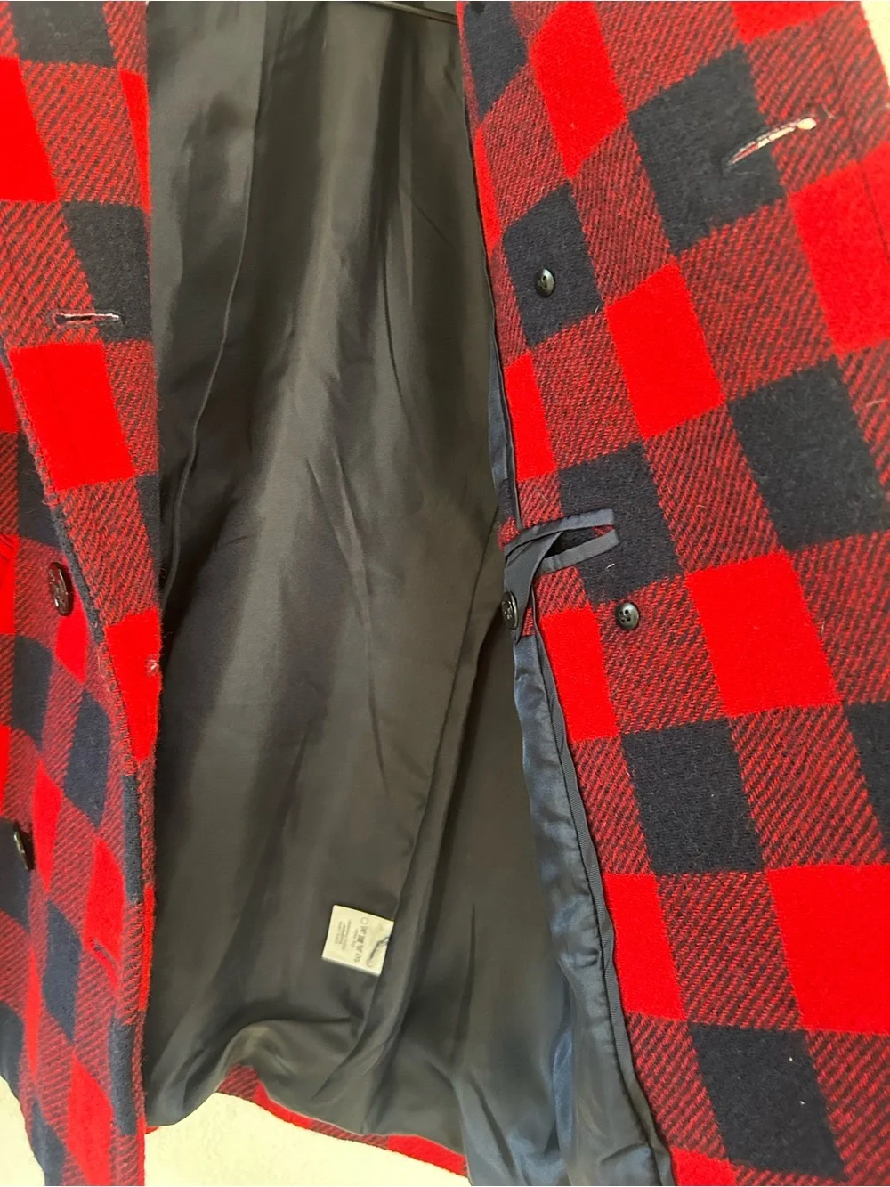 J. Crew Red and Black Buffalo Plaid Coat